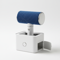 Self-cleaning pet hair remover roller with base